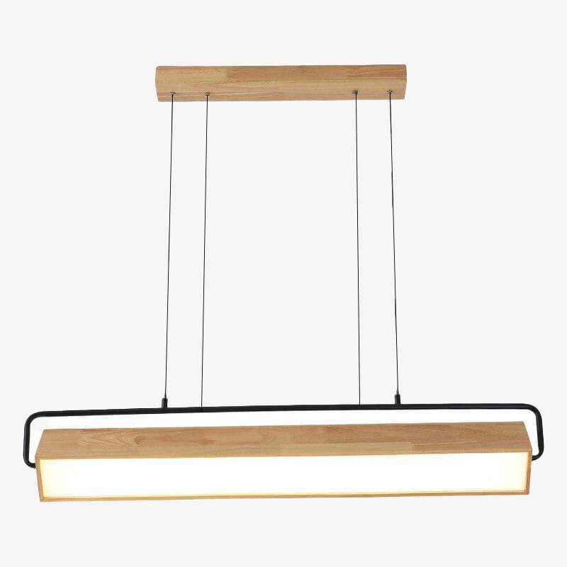 Lampadario LED design legno moderno