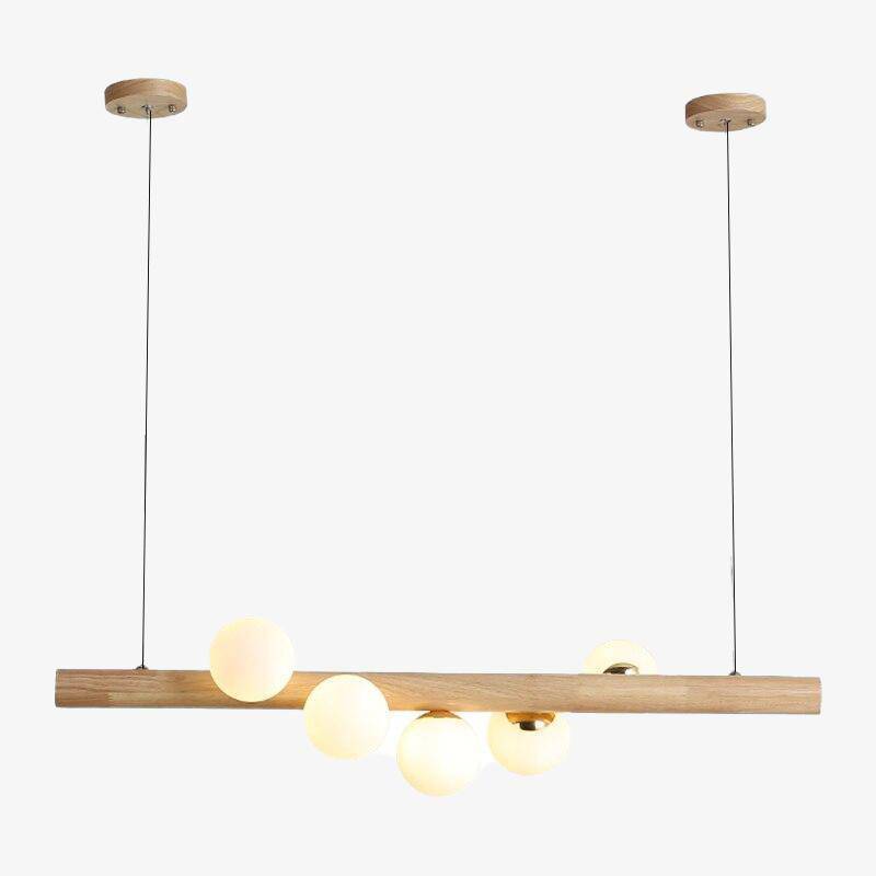 Lampadario LED design nordico in legno