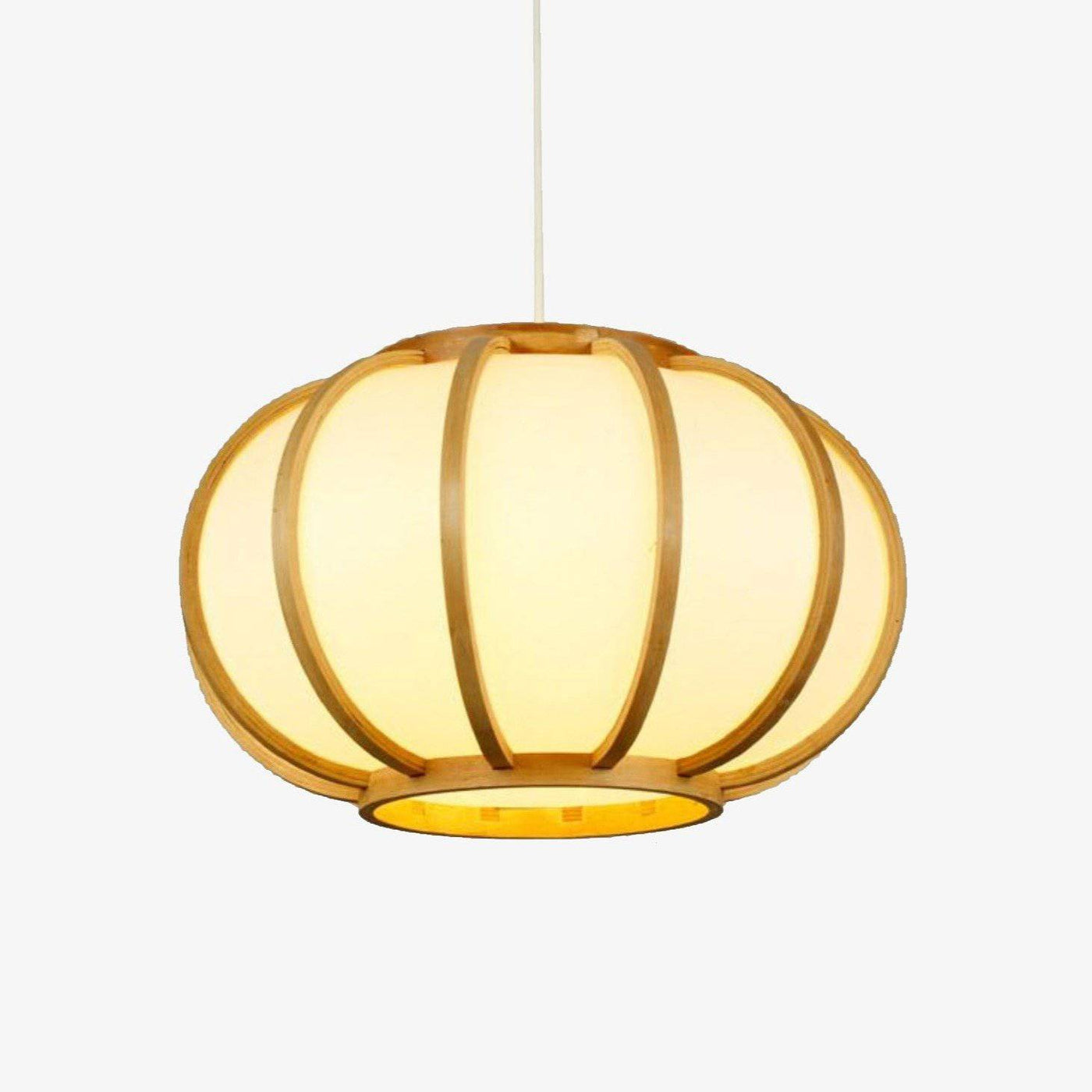 Lampada a sospensione design in bambù LED con paralume arrotondato stile giapponese