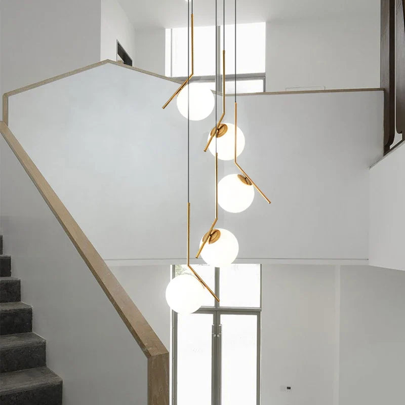 lampadario moderno nordico in vetro per decorazione interna