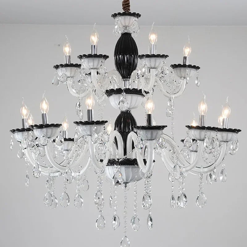 lampadario moderno in cristallo per decorazione d'interni luminosa