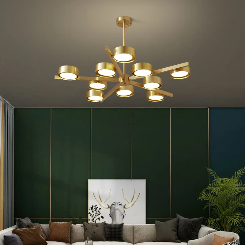 lampadario nordico in rame design creativo per illuminazione soffusa
