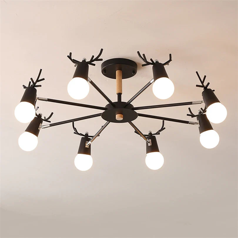 lampadario in legno led nordico per bambini stile macaron