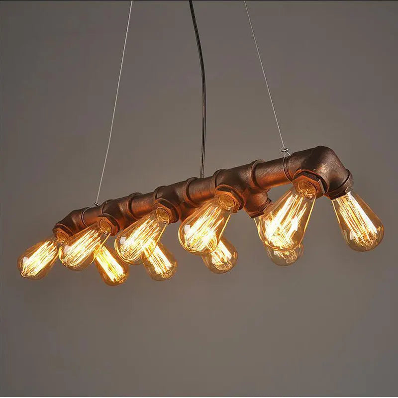 Lampadario a ventola industriale retrò americano a 10 teste