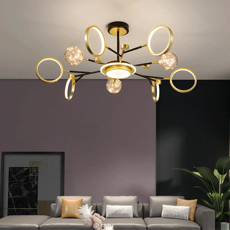 lampadario nordico moderno in ferro illuminazione stellata decorazione creativa