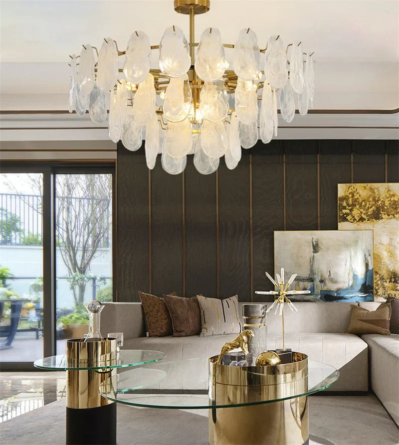lampadario in vetro di lusso per illuminazione creativa e decorativa