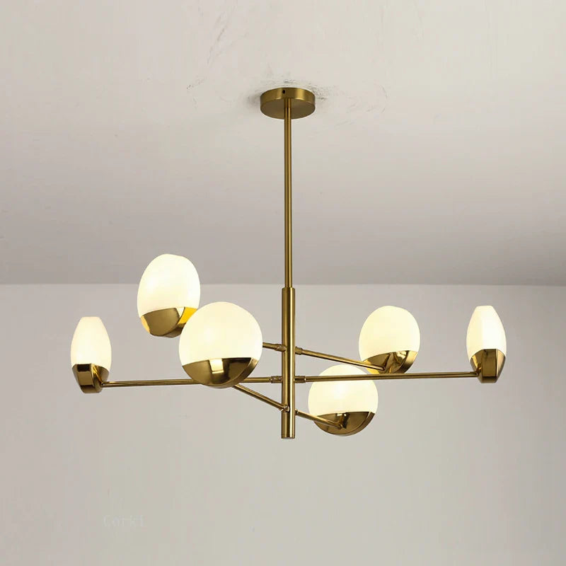 lampadario moderno in vetro a LED design creativo per interni eleganti