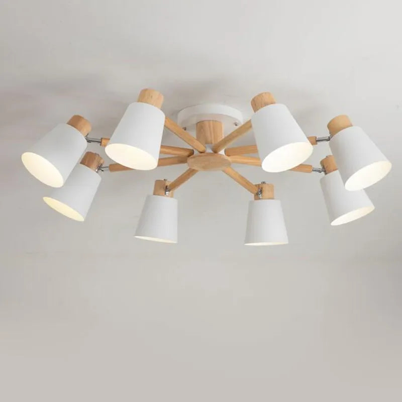Lampadario nordico in legno elegante