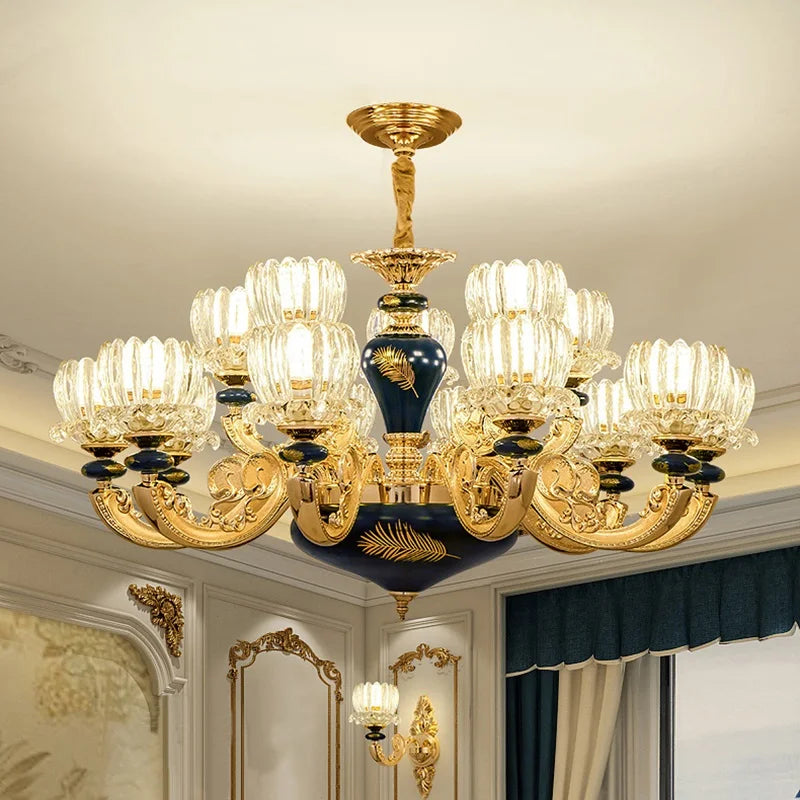 Lampadario design in ceramica e vetro elegante