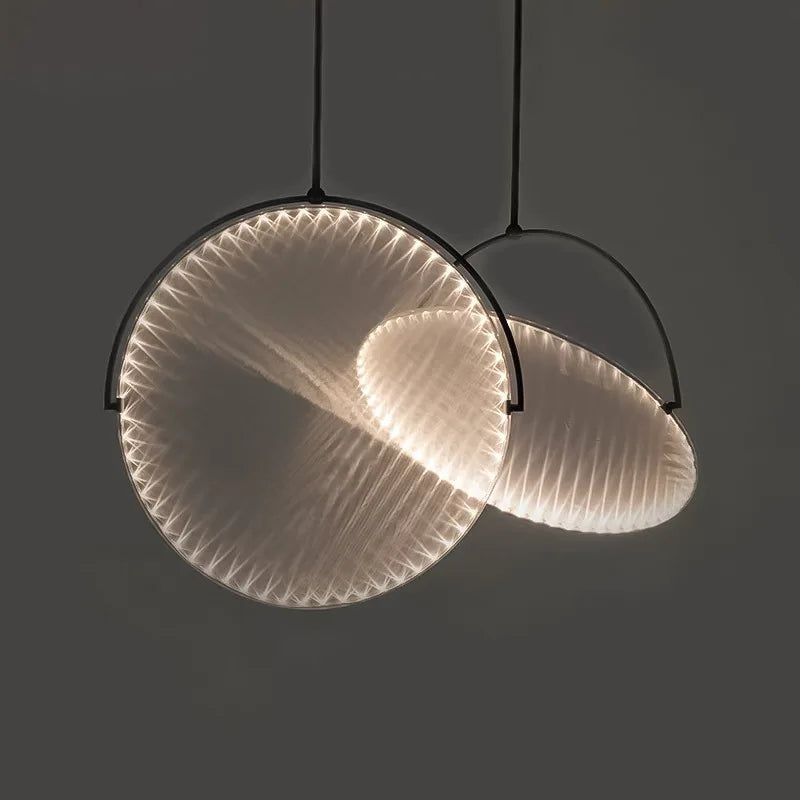 lampadario minimalista moderno nordico con lampade decorative in tessuto