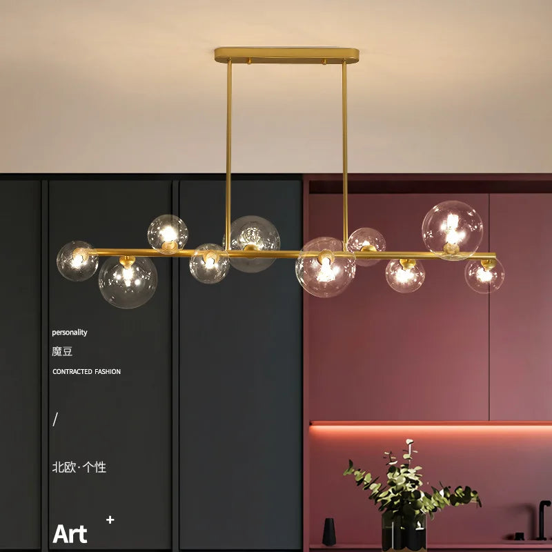 lampadario led nordico moderno a sfera di vetro illuminazione industriale