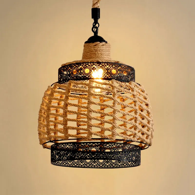 Lampadario vintage canapa moderno regolabile
