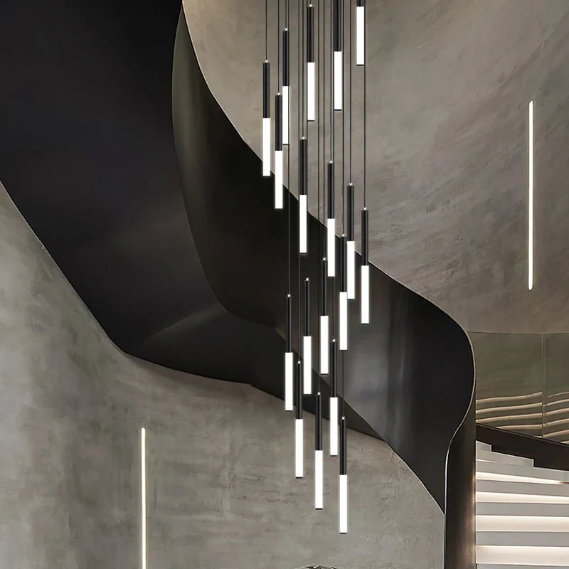 lampadario moderno a spirale imitazione porcellana e vetro