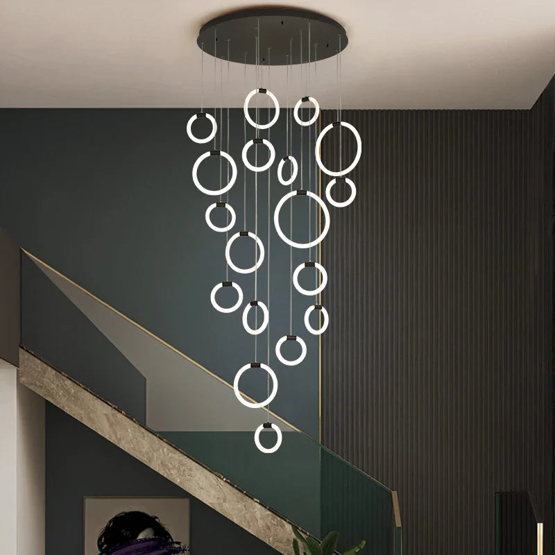 lampadario moderno ad anello per decorazione interna elegante