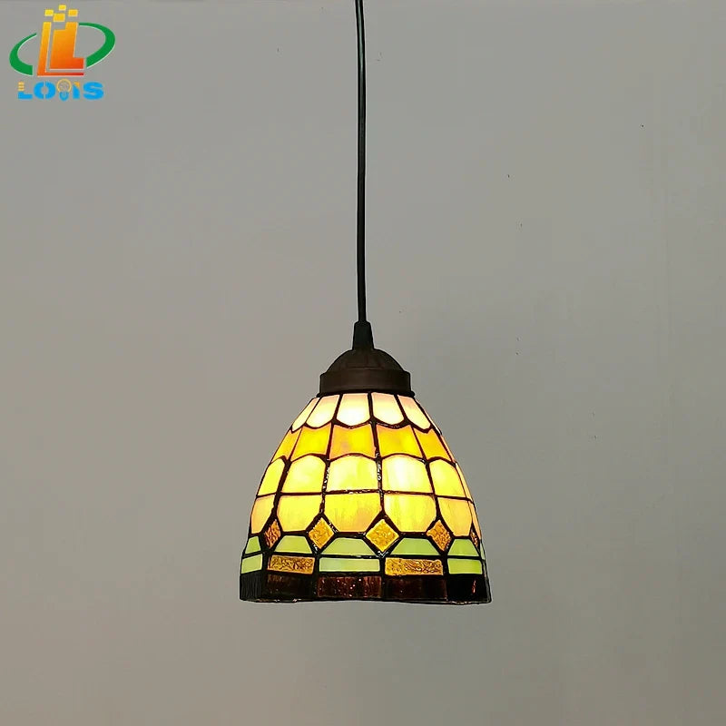 lampadario tiffany vintage in vetro per interno e giardino