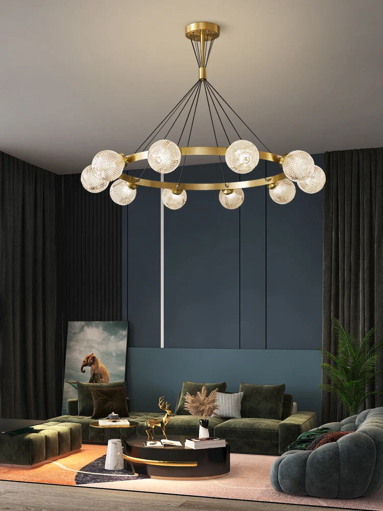 lampadario in rame postmoderno design nordico per illuminazione elegante