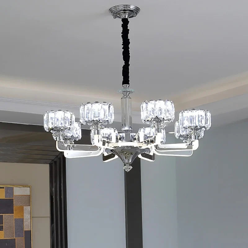 lampadario in cristallo moderno di lusso per decorazione d'interni elegante