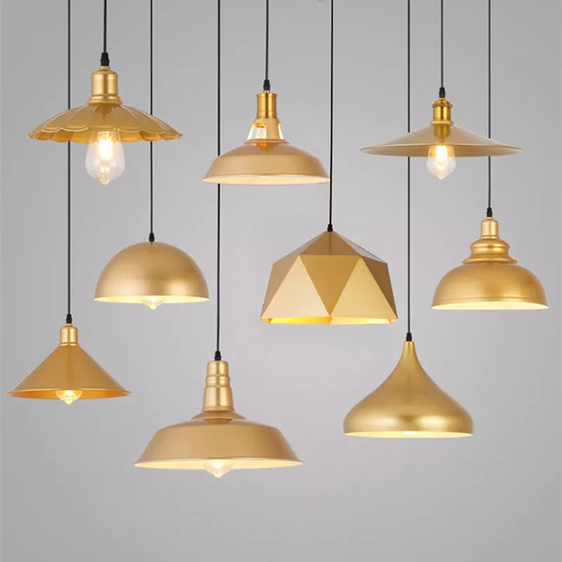 Lampadario sospeso retrò elegante dorato nordico