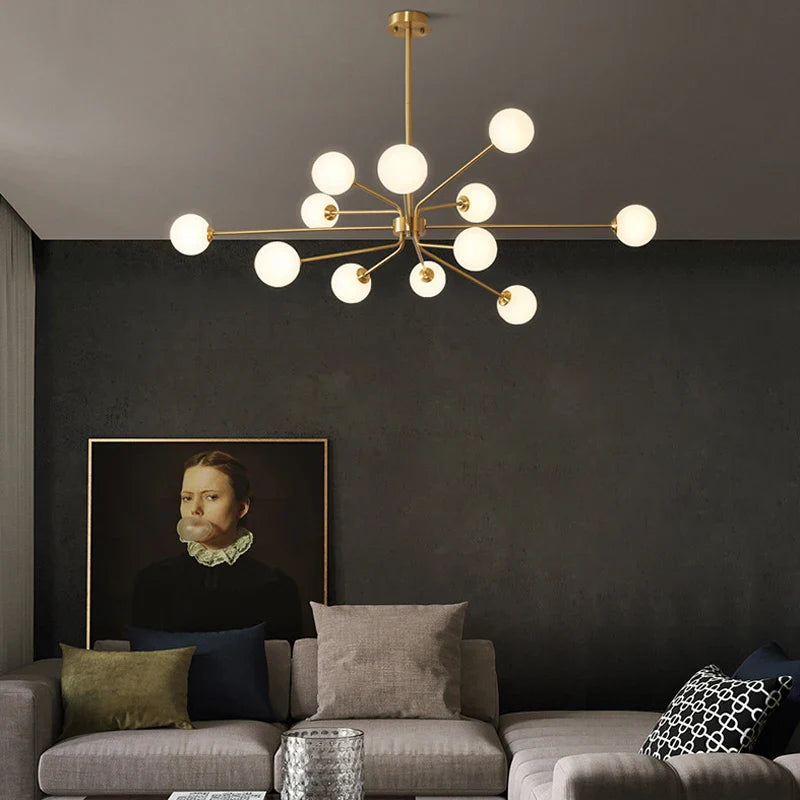 lampadario decorativo in rame per un interno nordico
