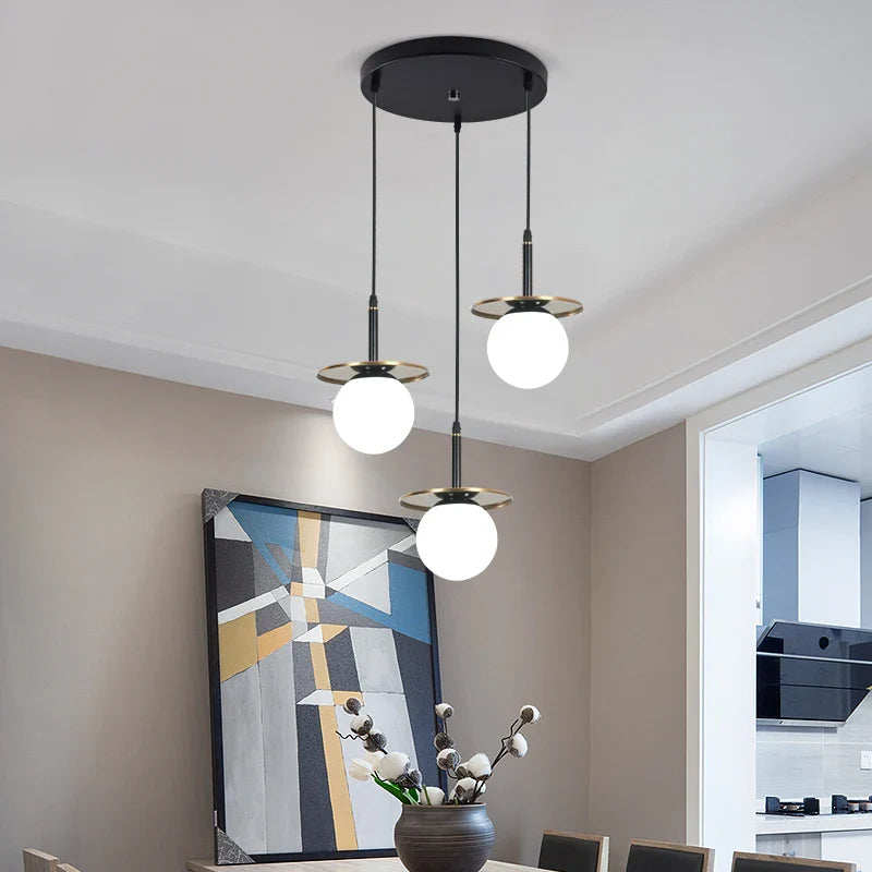 Lampadario scandinavo chic in vetro