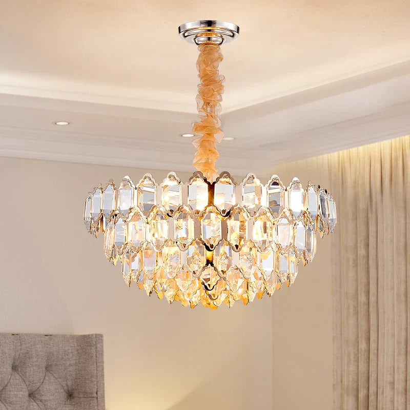 lampadario moderno in cristallo design con illuminazione led