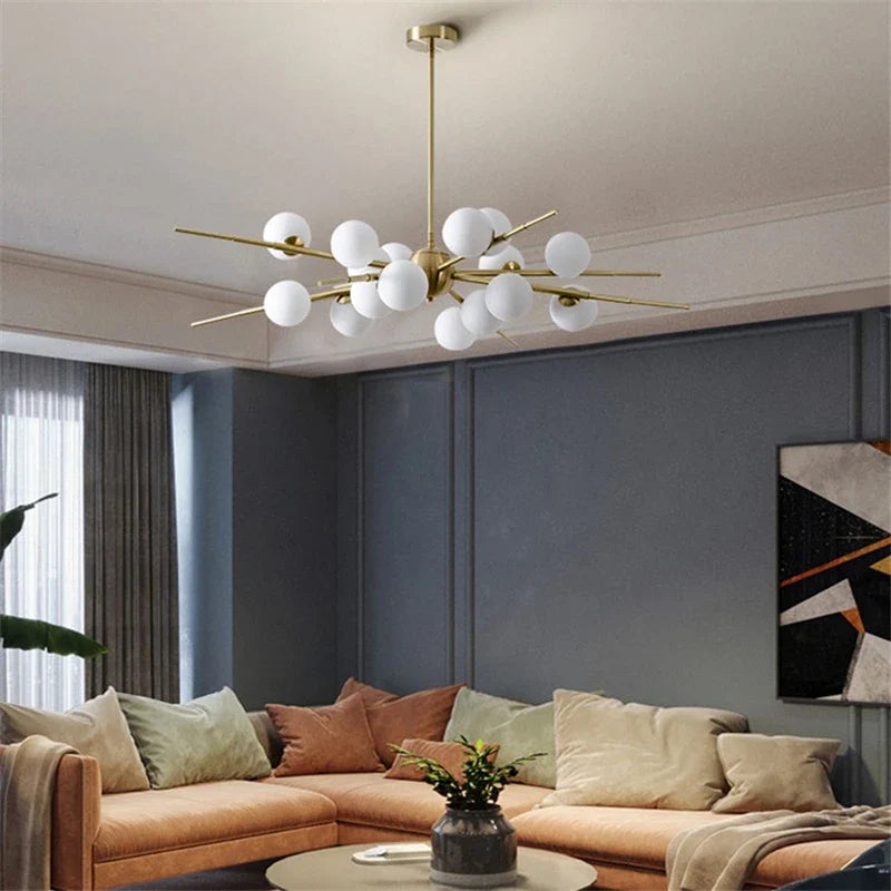 lampadario led moderno in vetro sfera nordica per bar caffè