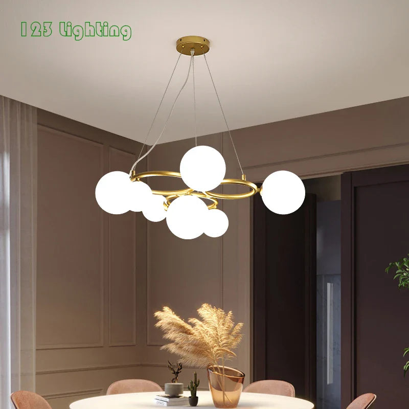 lampadario nordico a bolle sospeso per decorazione d'interni
