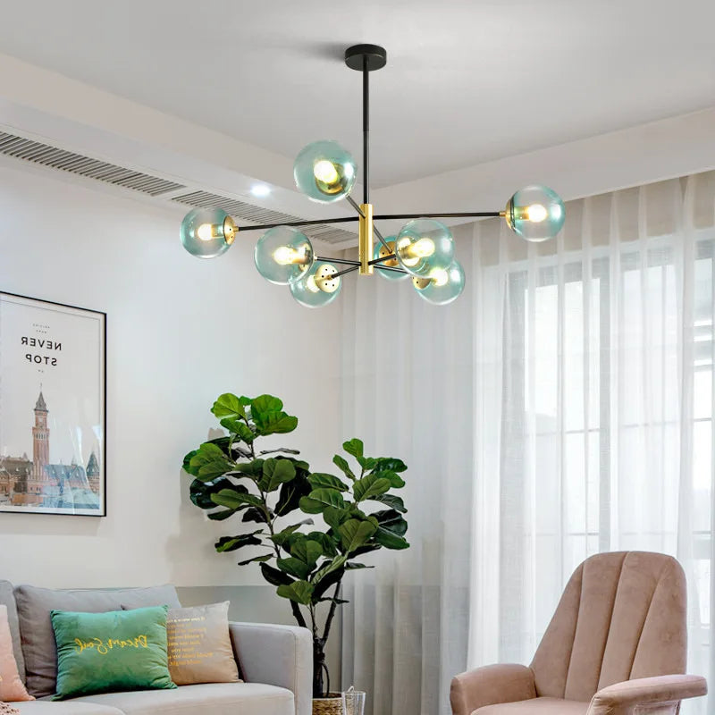 Lampadario nordico trasparente design elegante