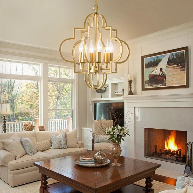 lampadario rustico americano oro decorazione creativa nuova collezione