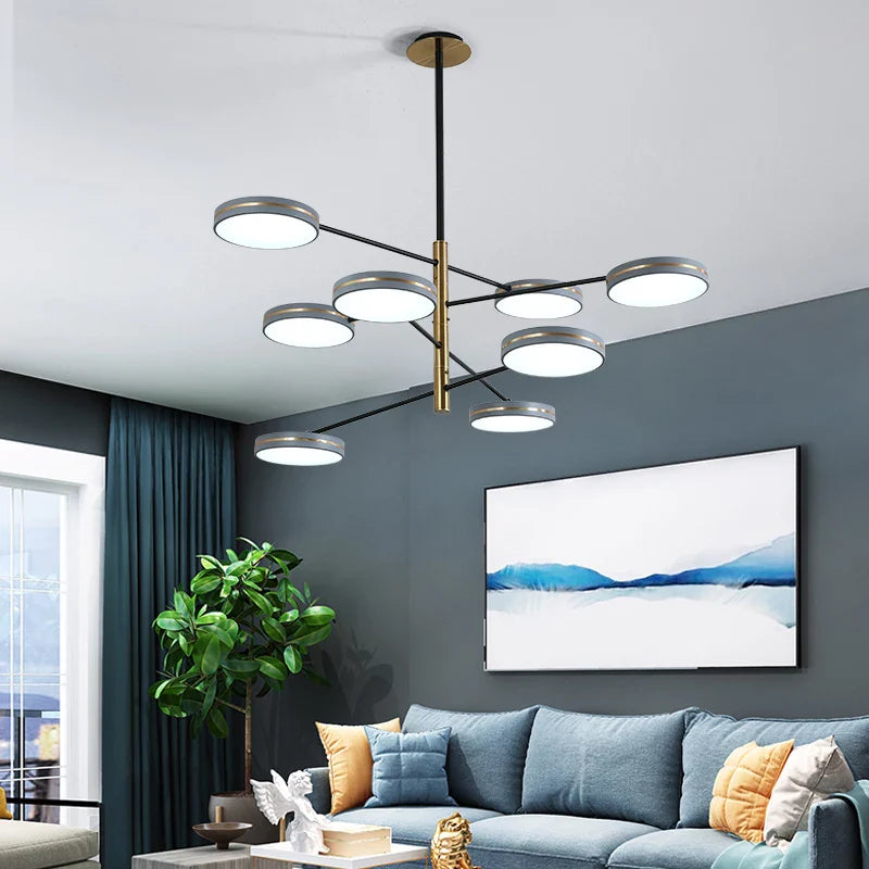 lampadario LED moderno decorazione tubo eretto illuminazione interna