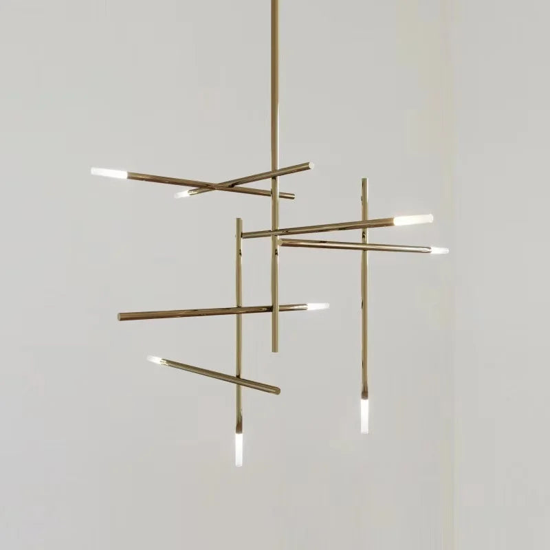 lampadario LED di lusso postmoderno dorato per hotel e ristorante