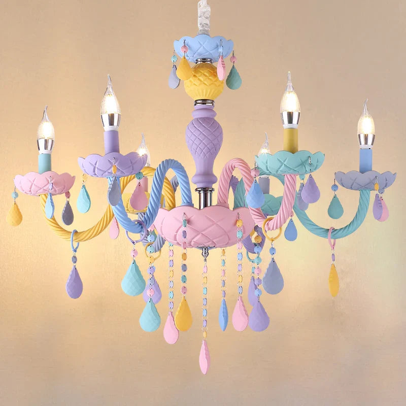 Lampadario arcobaleno per bambini stile macaron kawaii LED