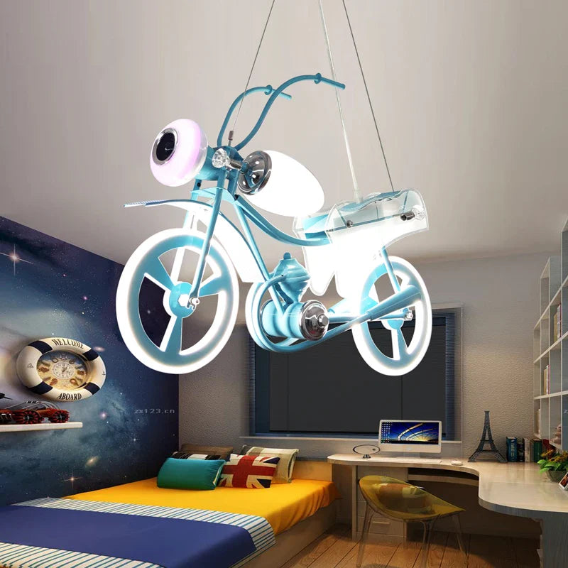 lampadario led creativo nordico per camera bambini in acrilico moto