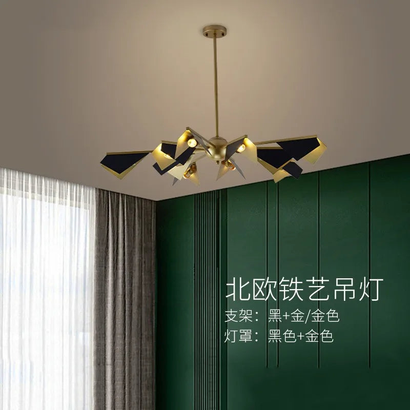 lampadario in ferro battuto stile nordico illuminazione di lusso creativa