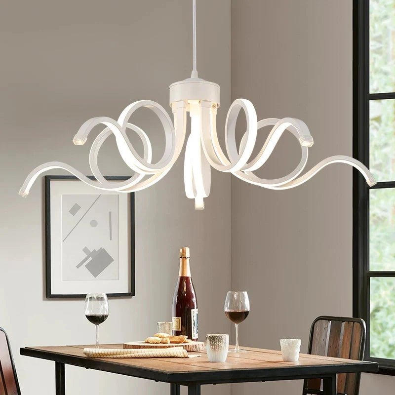 lampadario sospeso moderno telecomandato in alluminio acrilico illuminazione intelligente