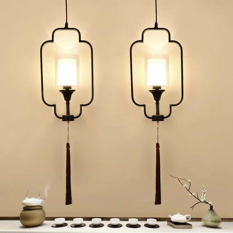 lampadario cinese moderno semplice con luci led sospese