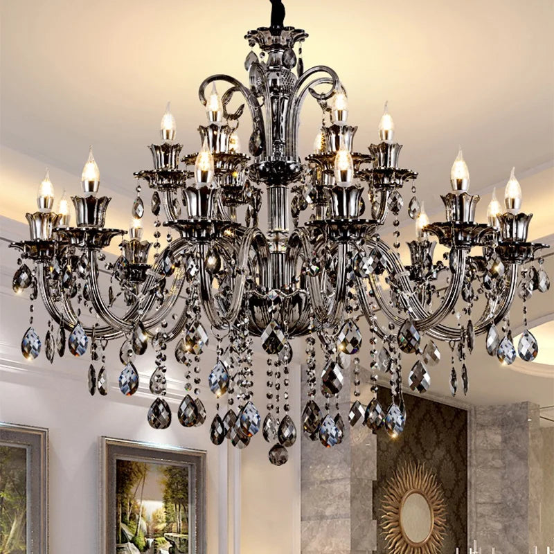 lampadario in cristallo moderno per illuminazione d'atmosfera elegante