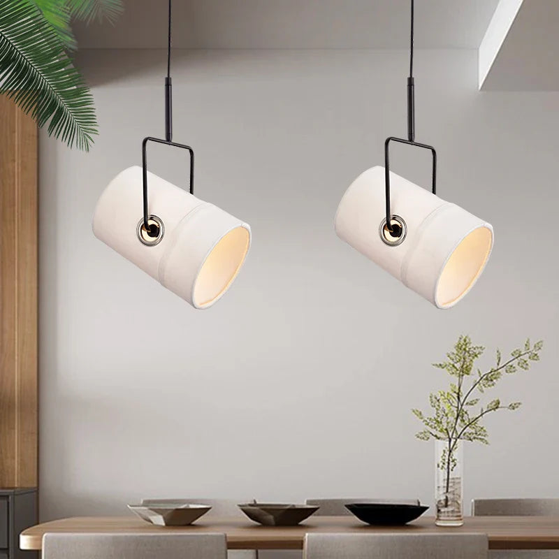 lampadario rotante nordico stile loft moderno in tessuto