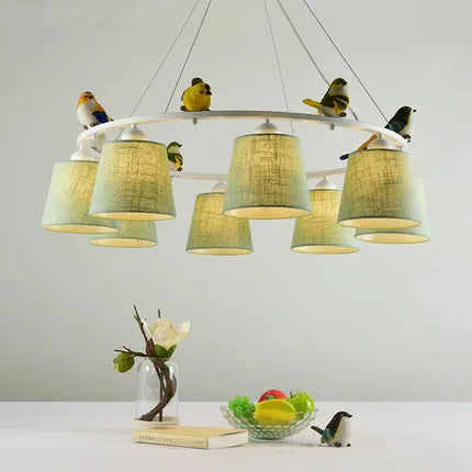 Lampadario LED uccelli romantico elegante