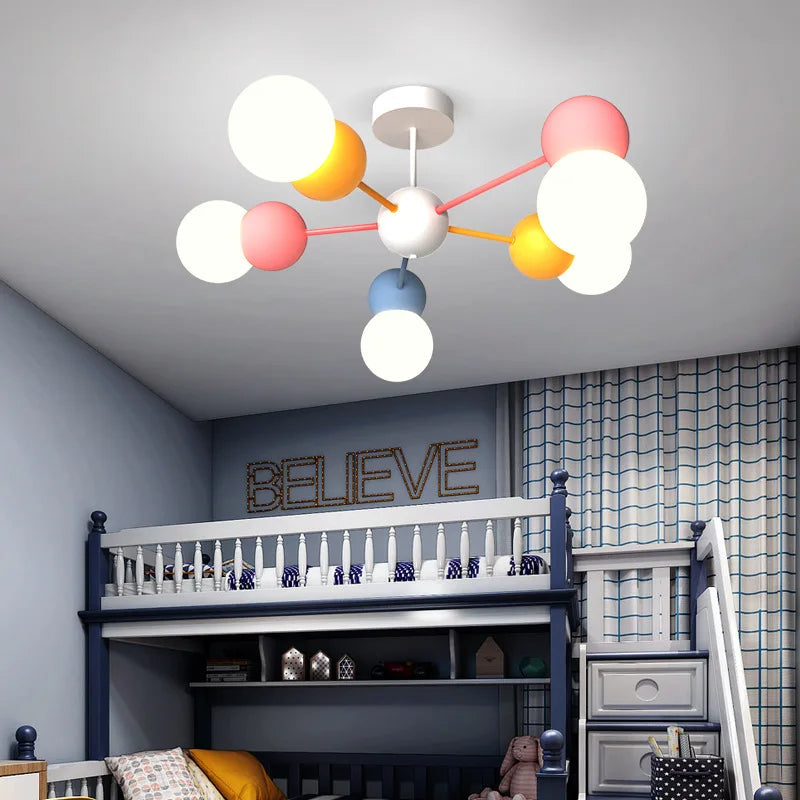lampadario nordico per bambini cartone animato led sospensione