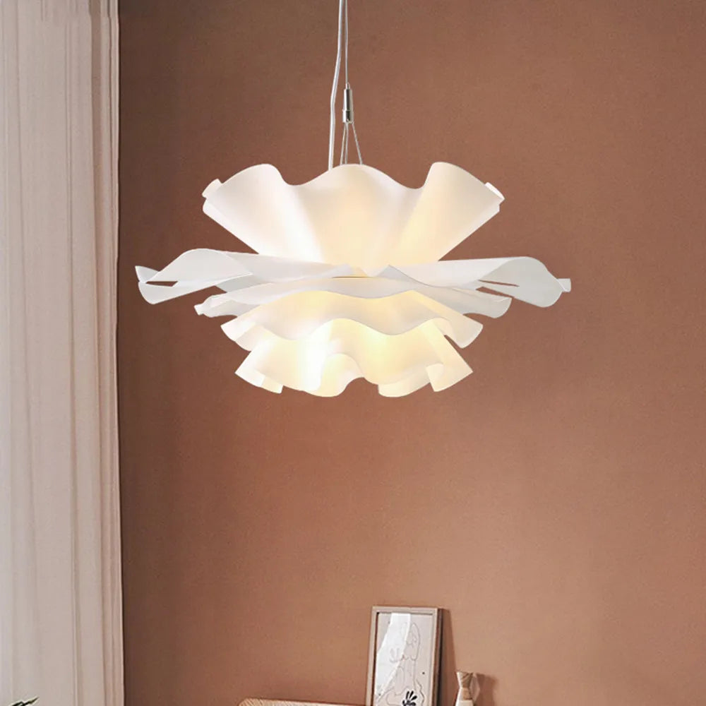 Lampadario a fiori bianchi design nordico sospensione per camera soggiorno bar lampada da pranzo camera bambini sospensione danese