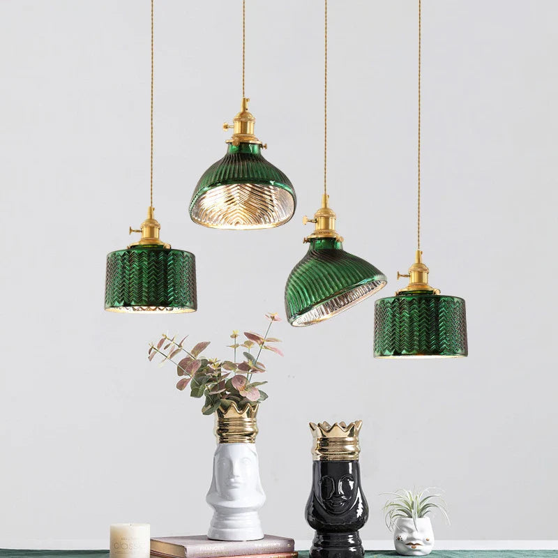 lampadario minimalista giapponese in vetro e ottone illuminazione creativa decorativa