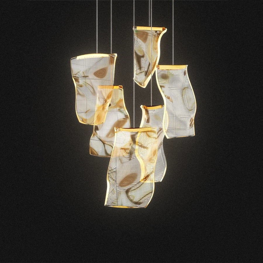 lampadario led moderno per scala e negozio di abbigliamento