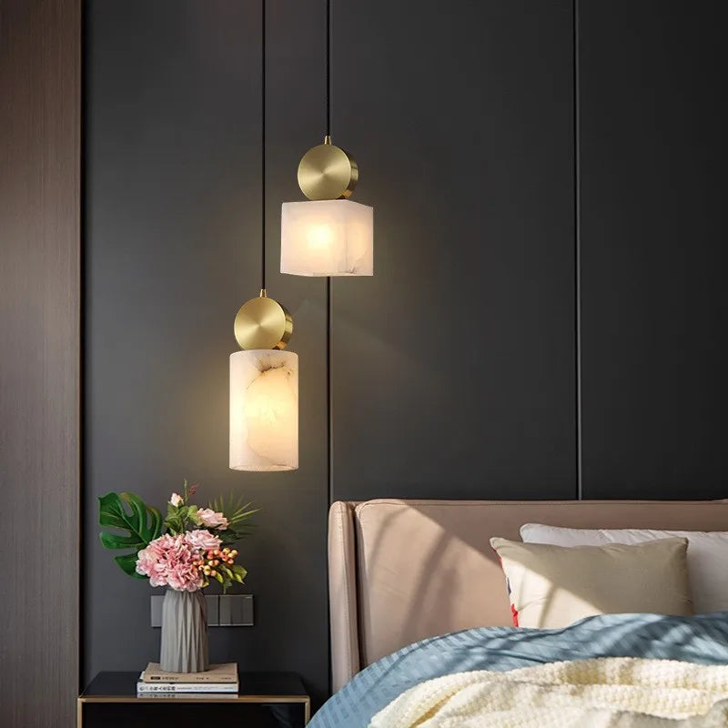 lampadario in marmo nordico semplice rame per bar caffè