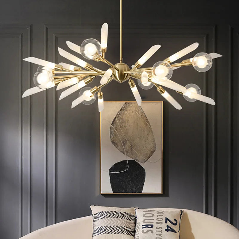 lampadario nordico in vetro design stile postmoderno per decorazione d'interni