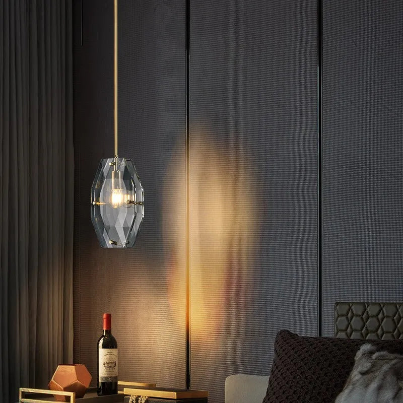 lampadario nordico in rame e vetro creativo semplice