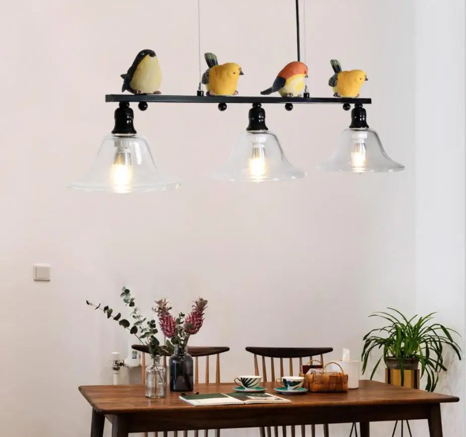 lampadario stile nordico moderno 3 uccelli creativo artistico