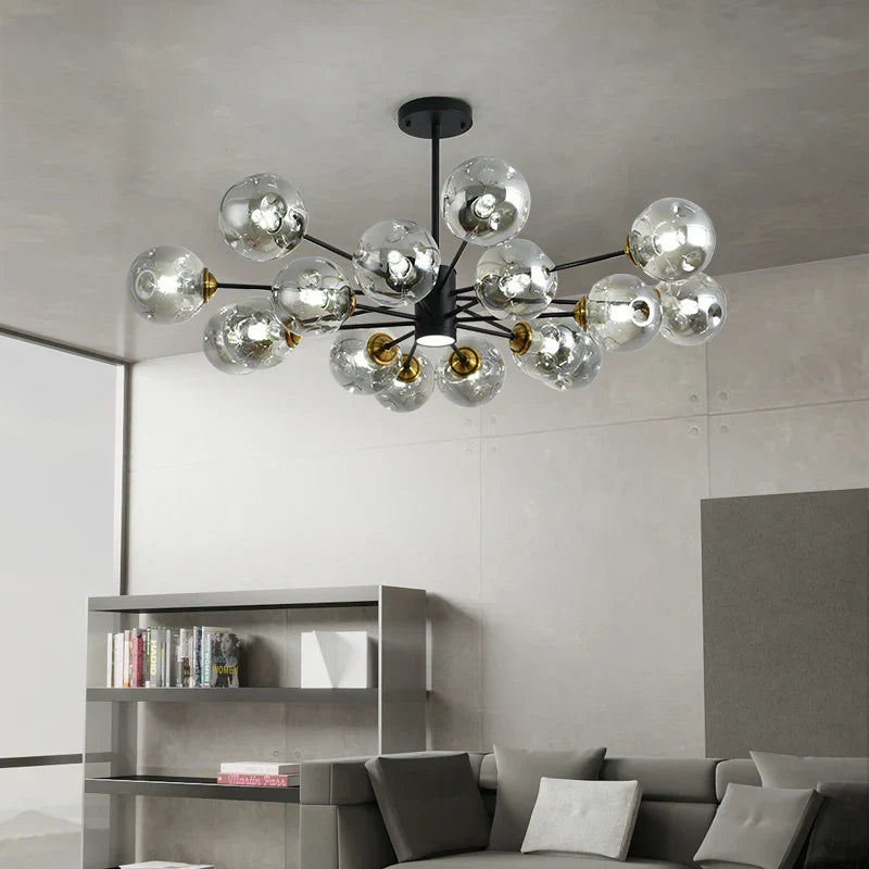 lampadario moderno design fagiolo magico in vetro interno