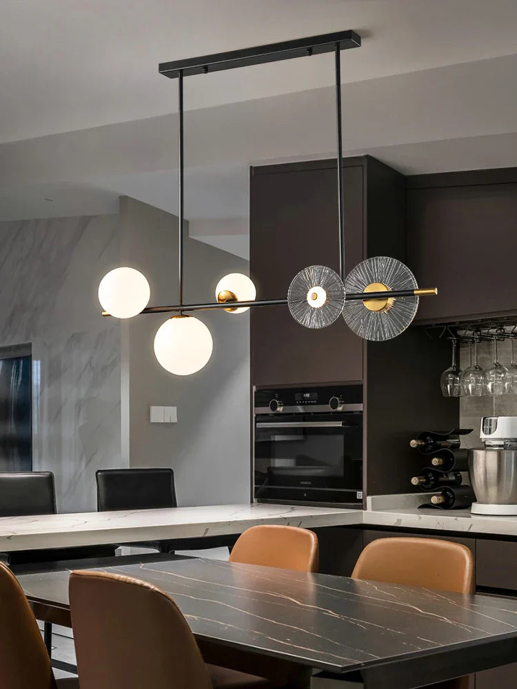 Lampadario scandinavo in vetro LED elegante