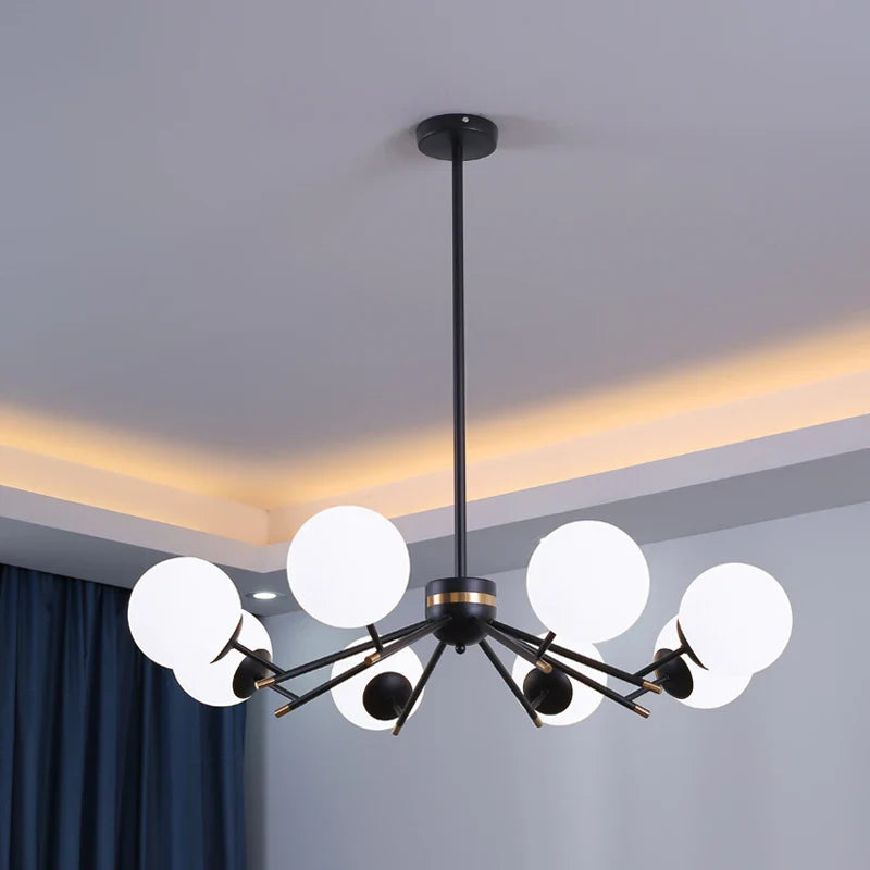 Lampadario sfera moderno trasparente